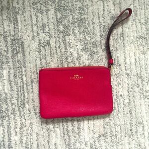 Gently used, great condition Coach red wristlet. Perfect for errands and travel
